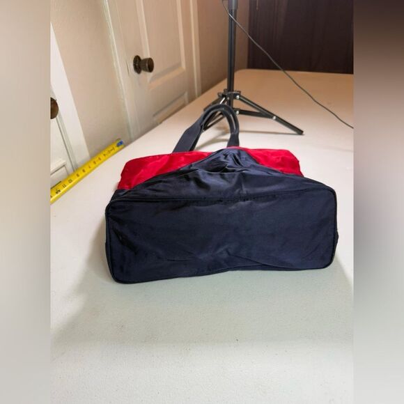 Polo Sport Ralph Lauren Vintage Spell Out Colorblock Navy Red Nylon Tote - Picture 10 of 16